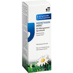 Weiße Medikamentenverpackung mit Blumenmotiv vorne und blauem Text oben.